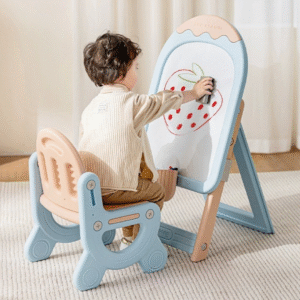 MICCOO Regulowana tablica edukacyjna dla dzieci z krzesełkiem niebieska