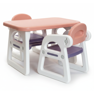 Klasyczny stolik z dwoma krzesełkami - Różowy